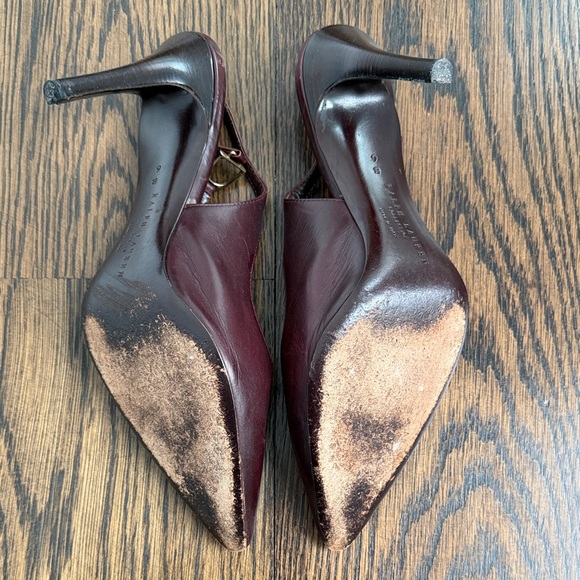 Vintage Ralph Lauren Collection Women's Dark Burgundy Slingback Heels - Picture 7 of 7
